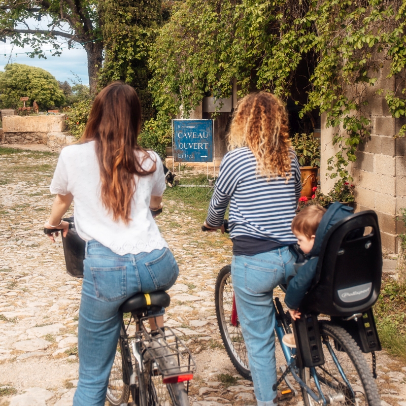 Accueil vélo au domaine et dégustation des vins Accueil vélo au domaine et dégustation des vins dans la cour